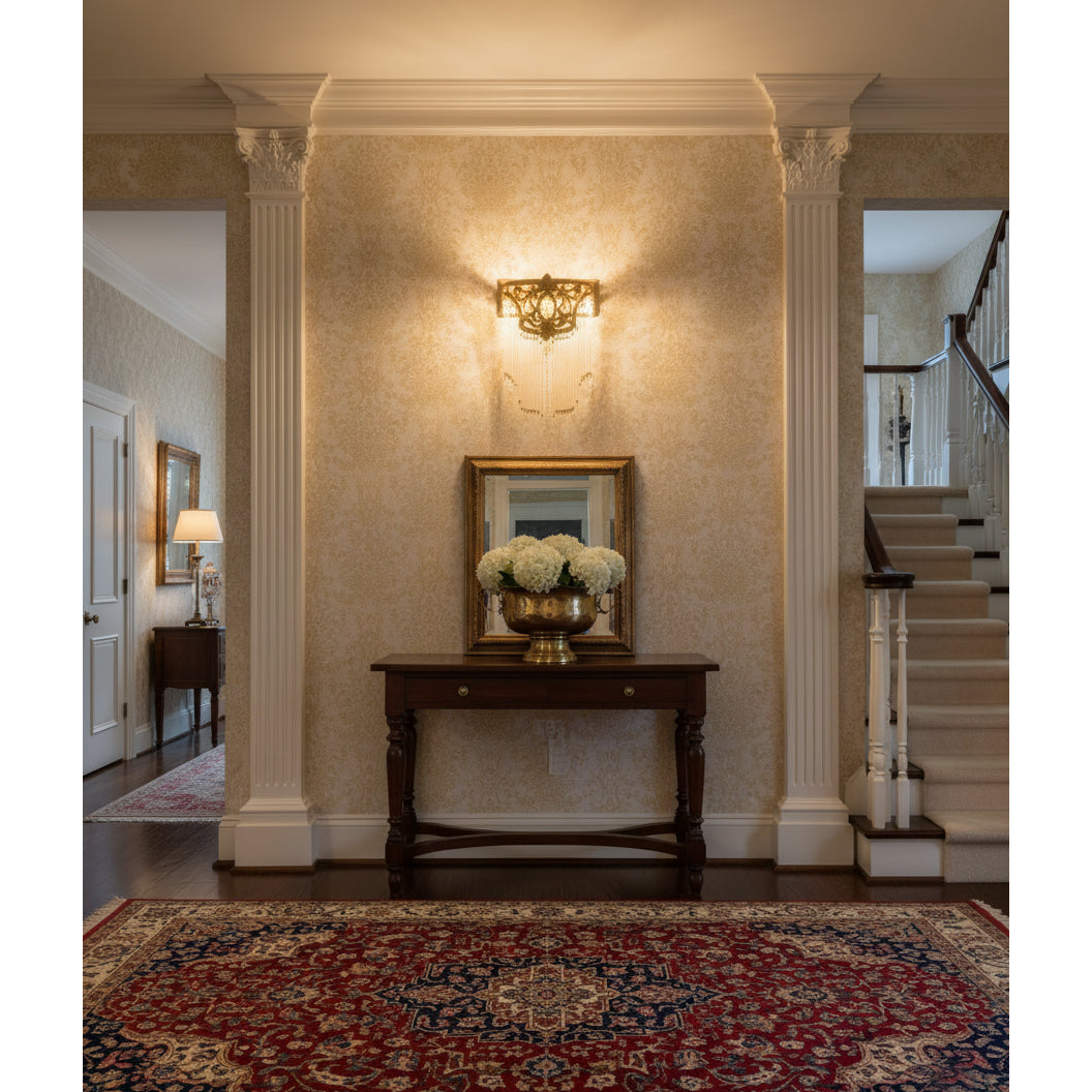 Bow Tie Gold Crystal Fringe Wall Sconce