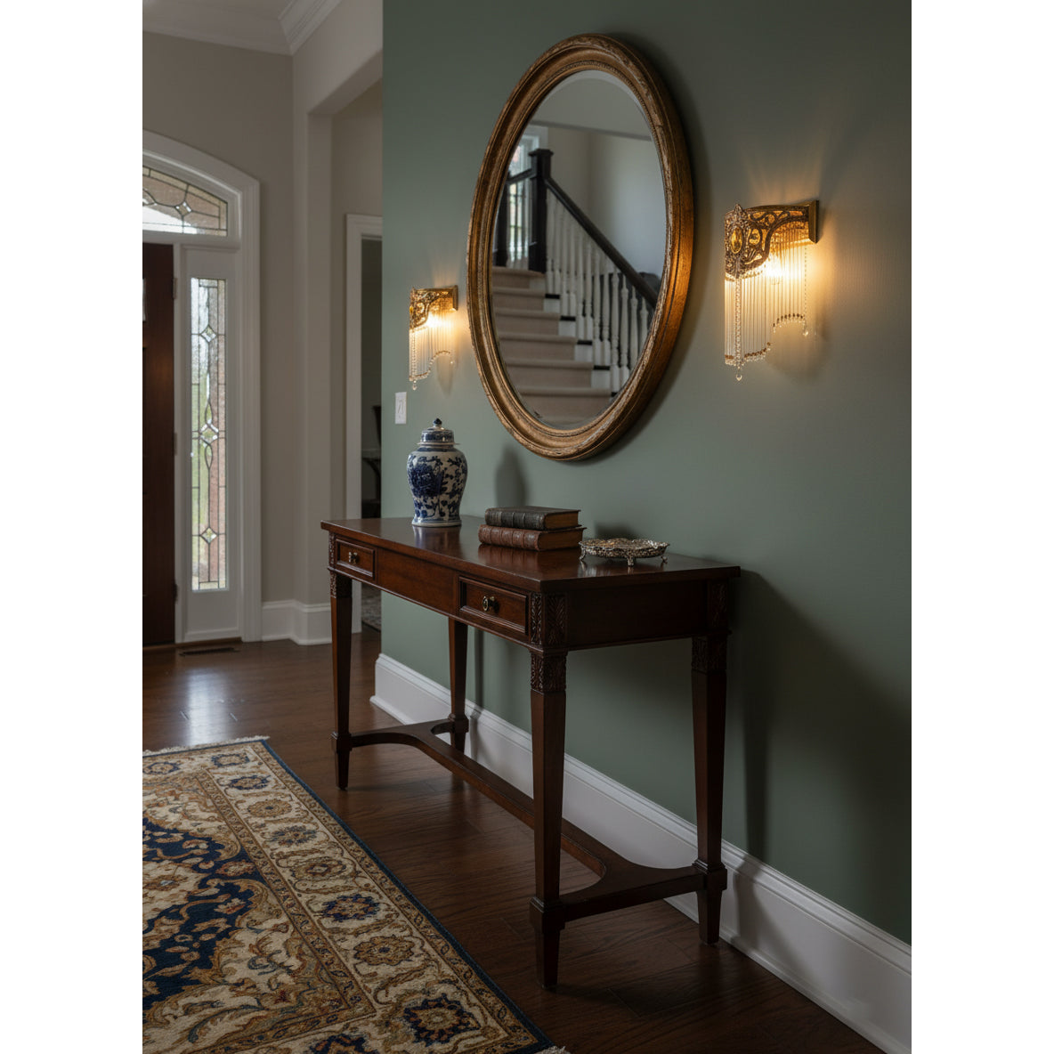 Bow Tie Gold Crystal Fringe Wall Sconce