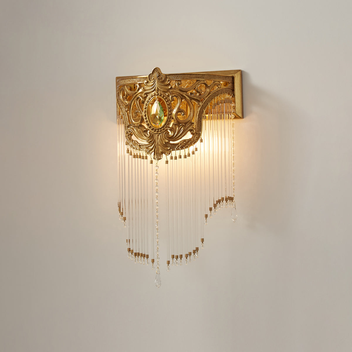 Bow Tie Gold Crystal Fringe Wall Sconce