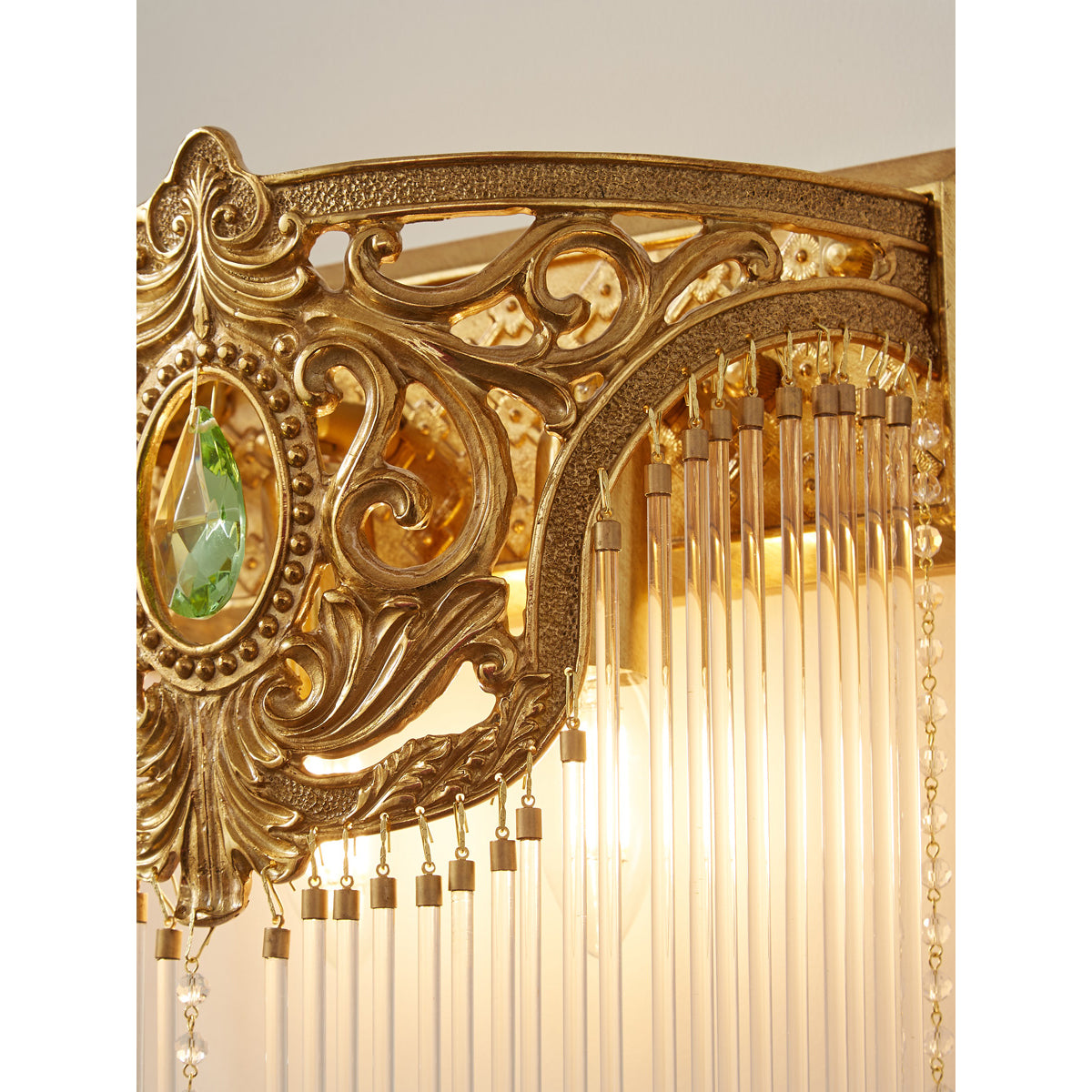 Bow Tie Gold Crystal Fringe Wall Sconce