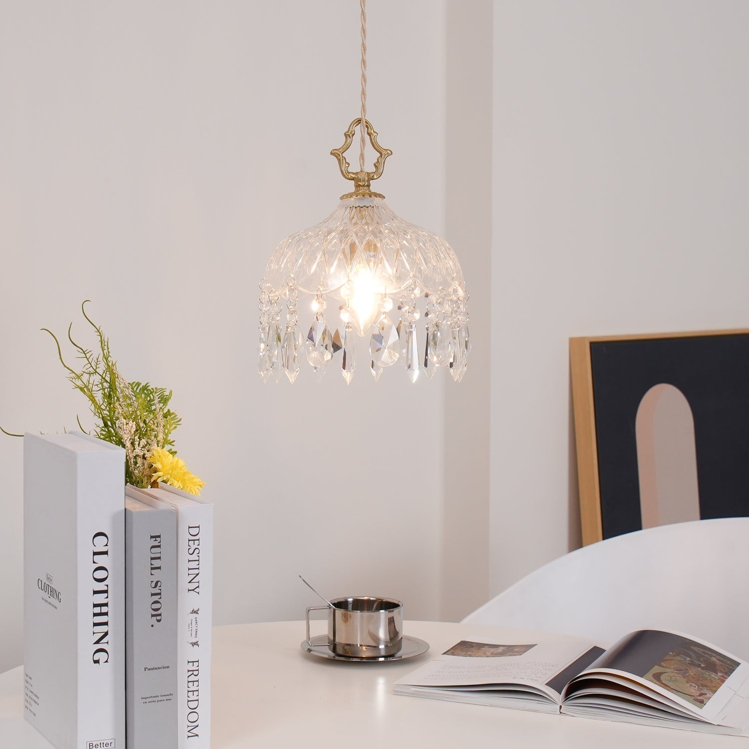 Elyran Crystal Vintage Pendant Lamp - Neutral Decor