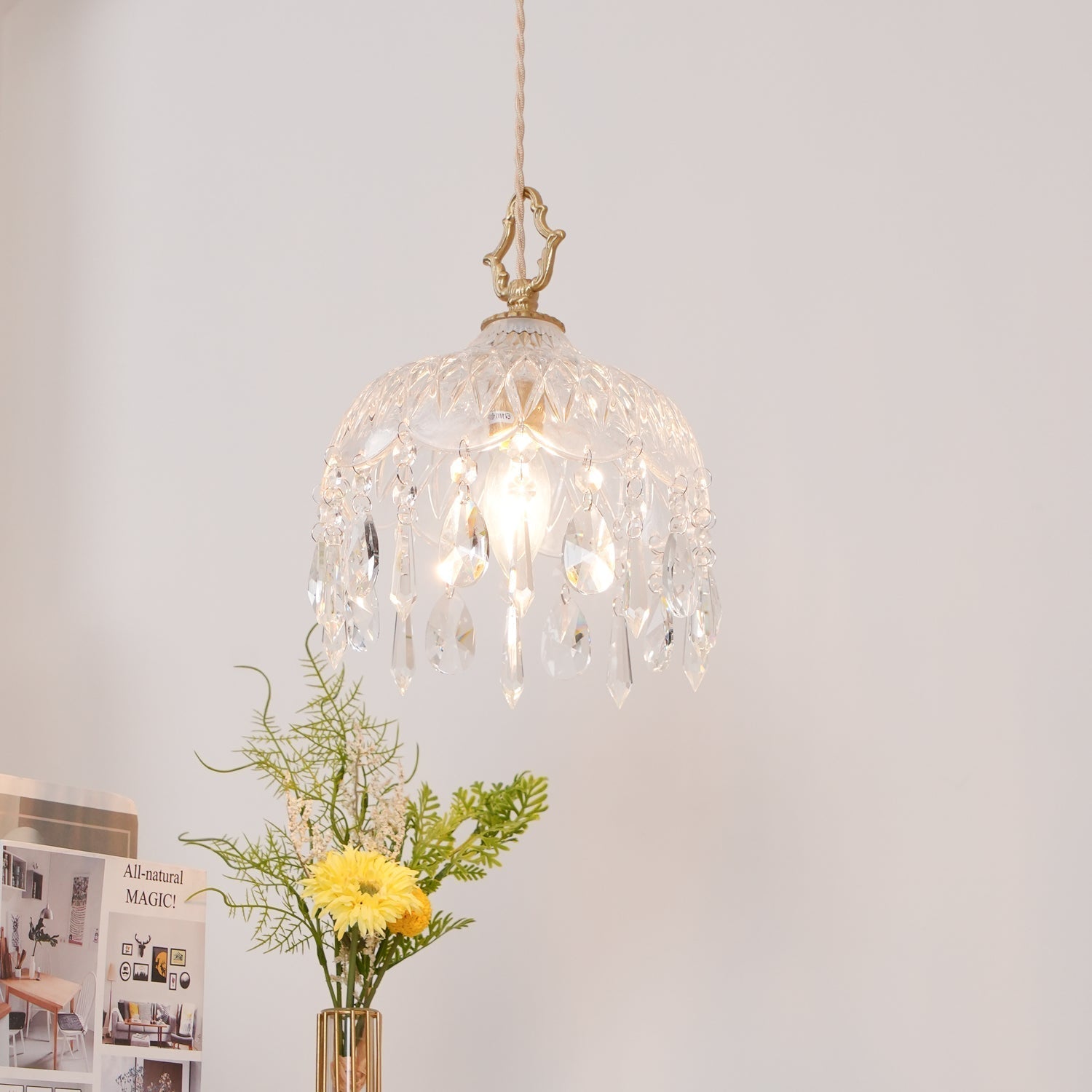 Elyran Crystal Vintage Pendant Lamp - Neutral Decor