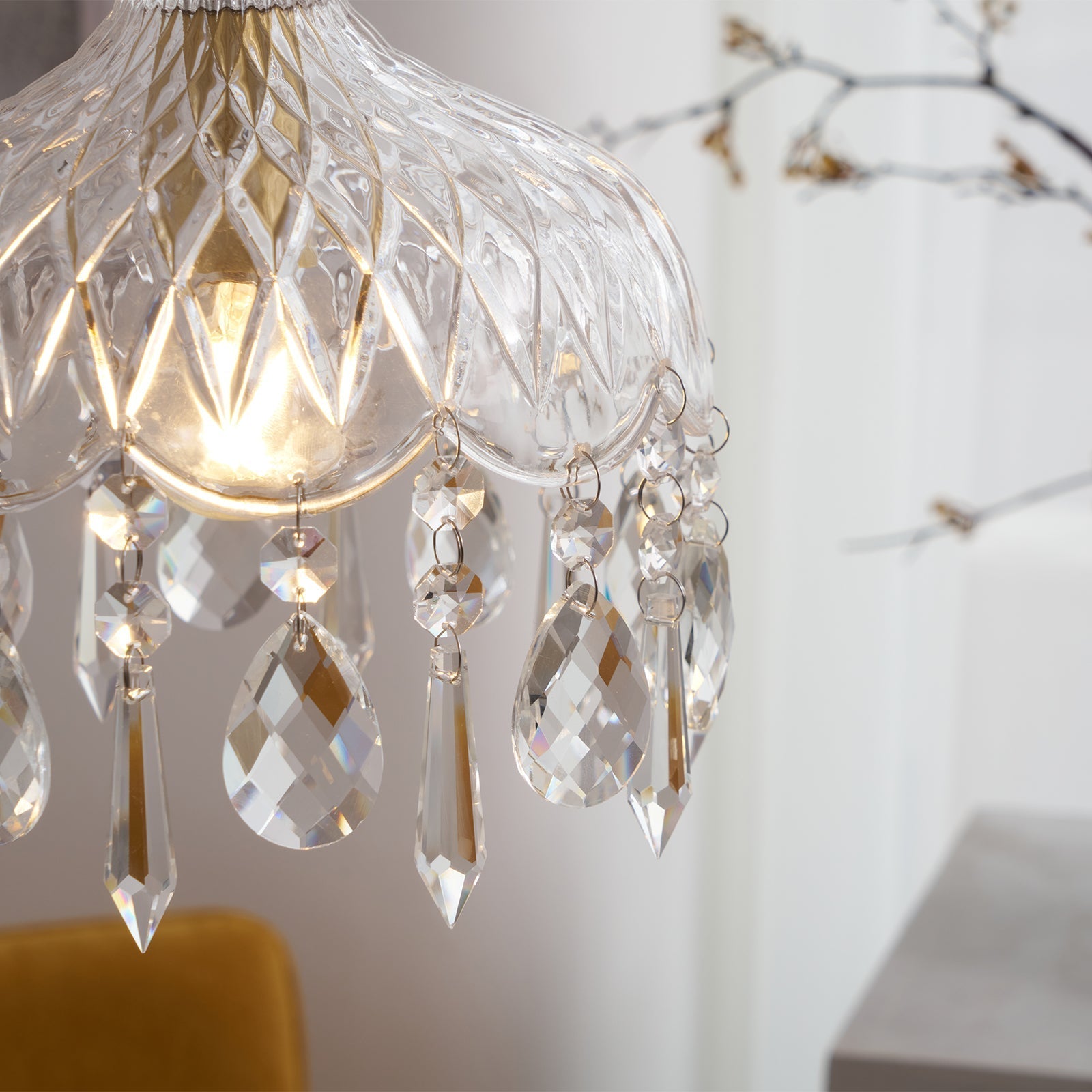 Elyran Crystal Vintage Pendant Lamp - Neutral Decor