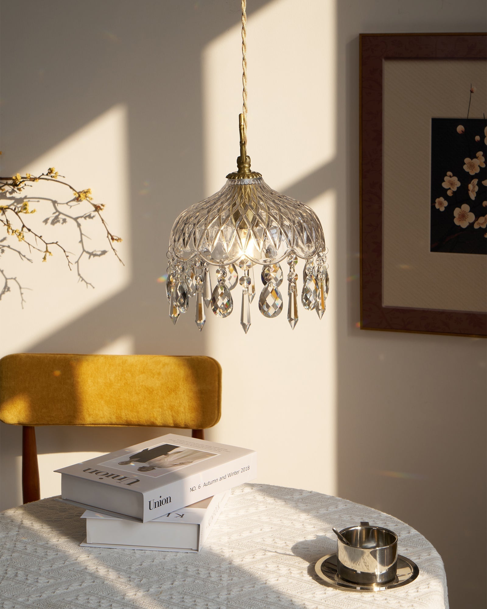 Elyran Crystal Vintage Pendant Lamp - Neutral Decor
