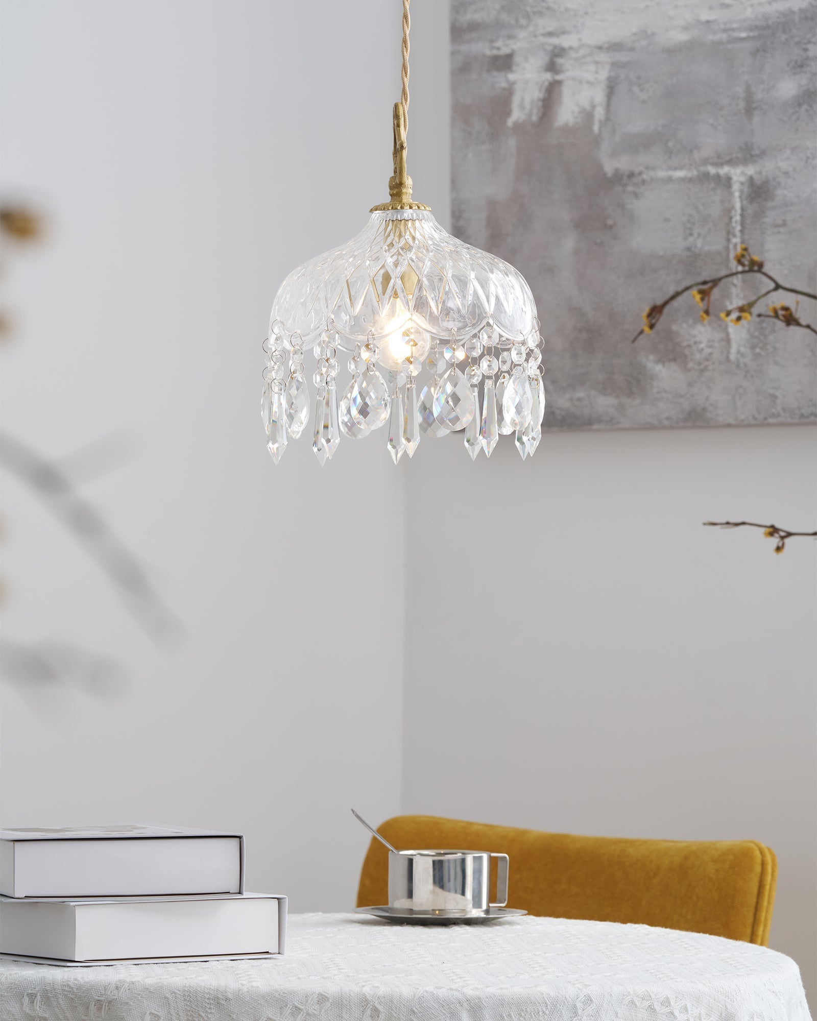 Elyran Crystal Vintage Pendant Lamp - Neutral Decor