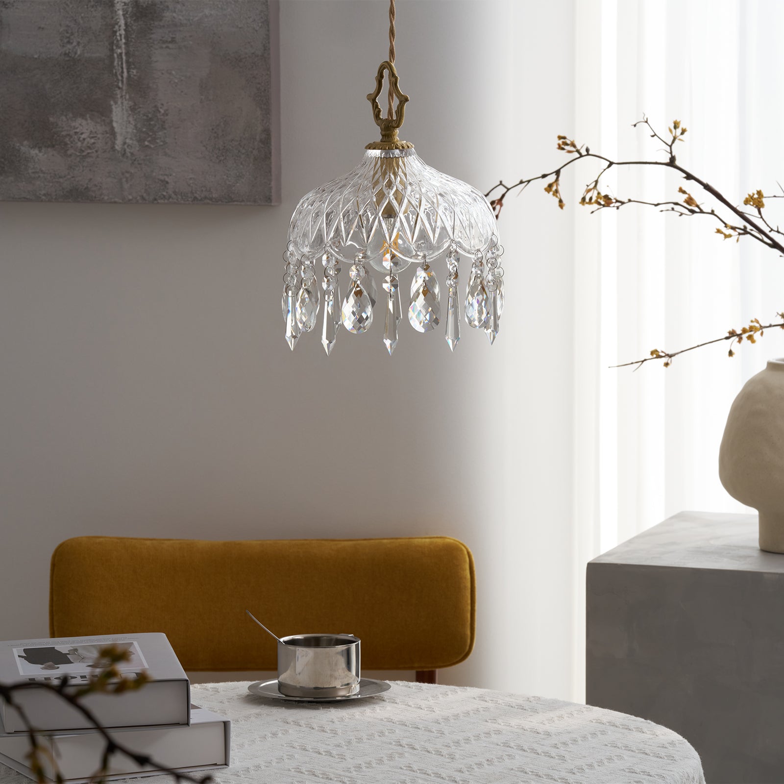 Elyran Crystal Vintage Pendant Lamp - Neutral Decor