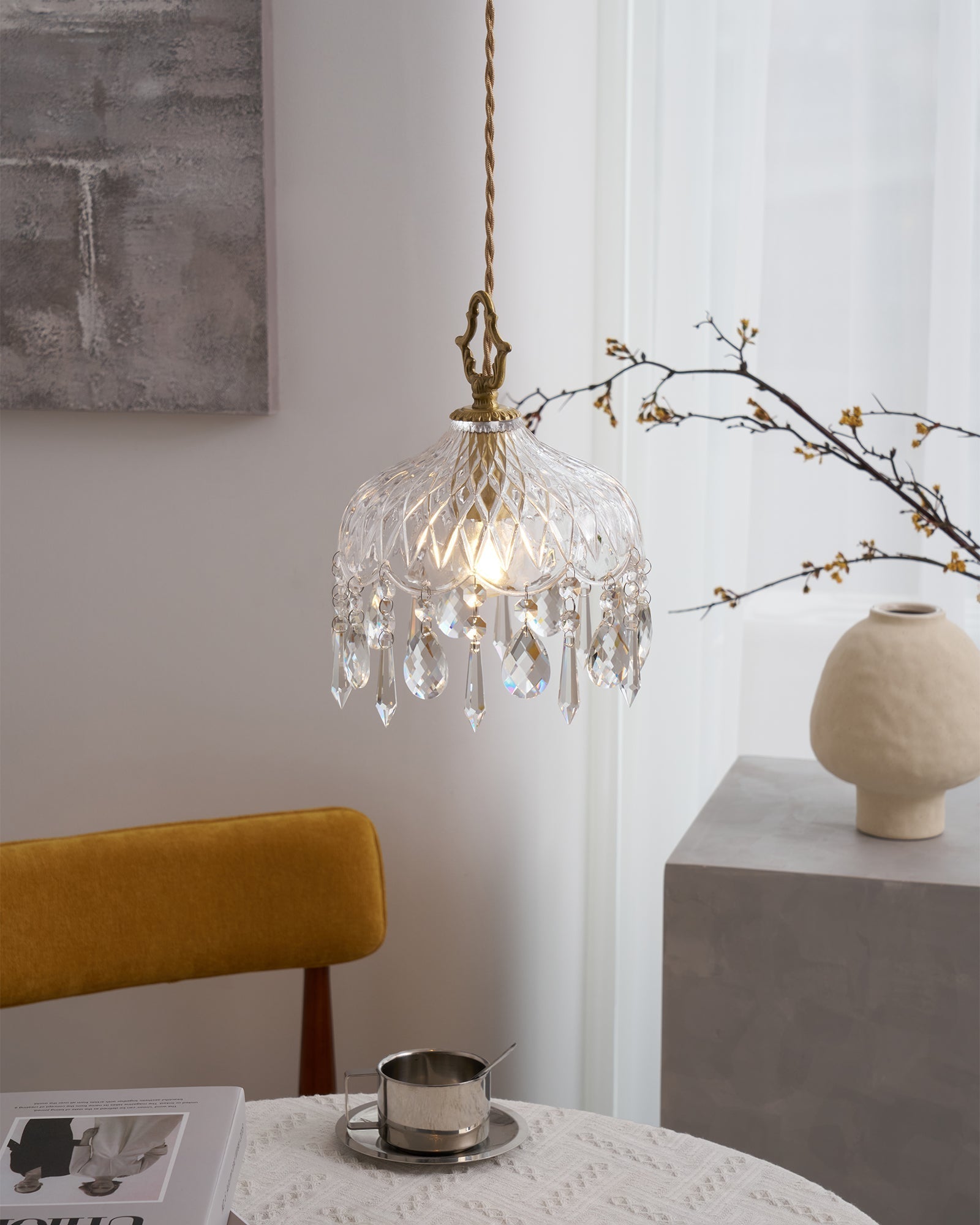 Elyran Crystal Vintage Pendant Lamp - Neutral Decor