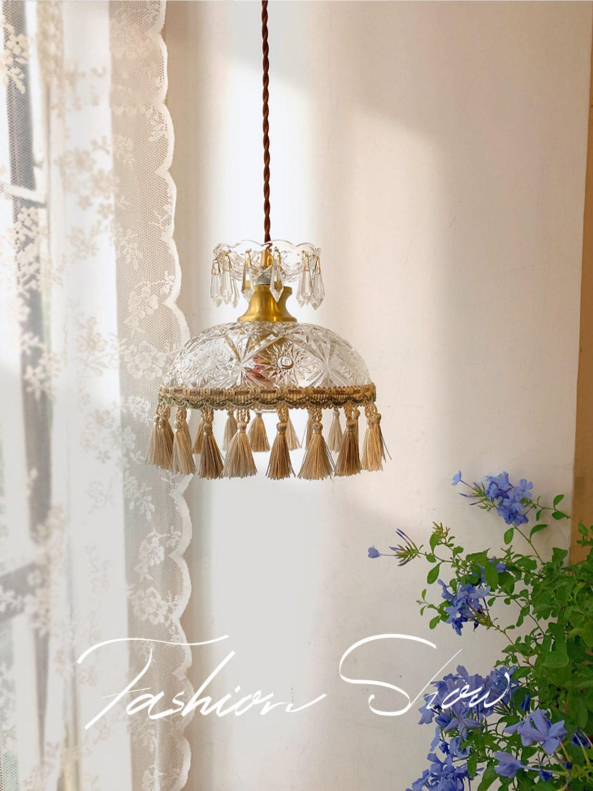 Devel Brass Glass Luxurious Pendant Light