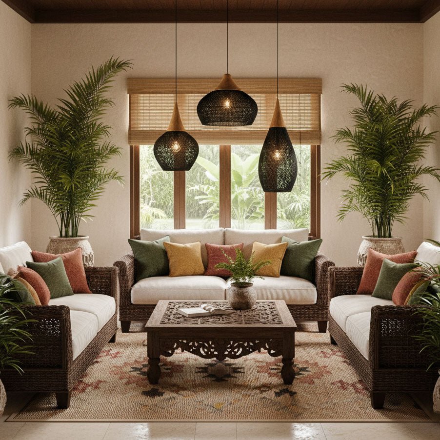 Clairstone Rattan Pendant Light