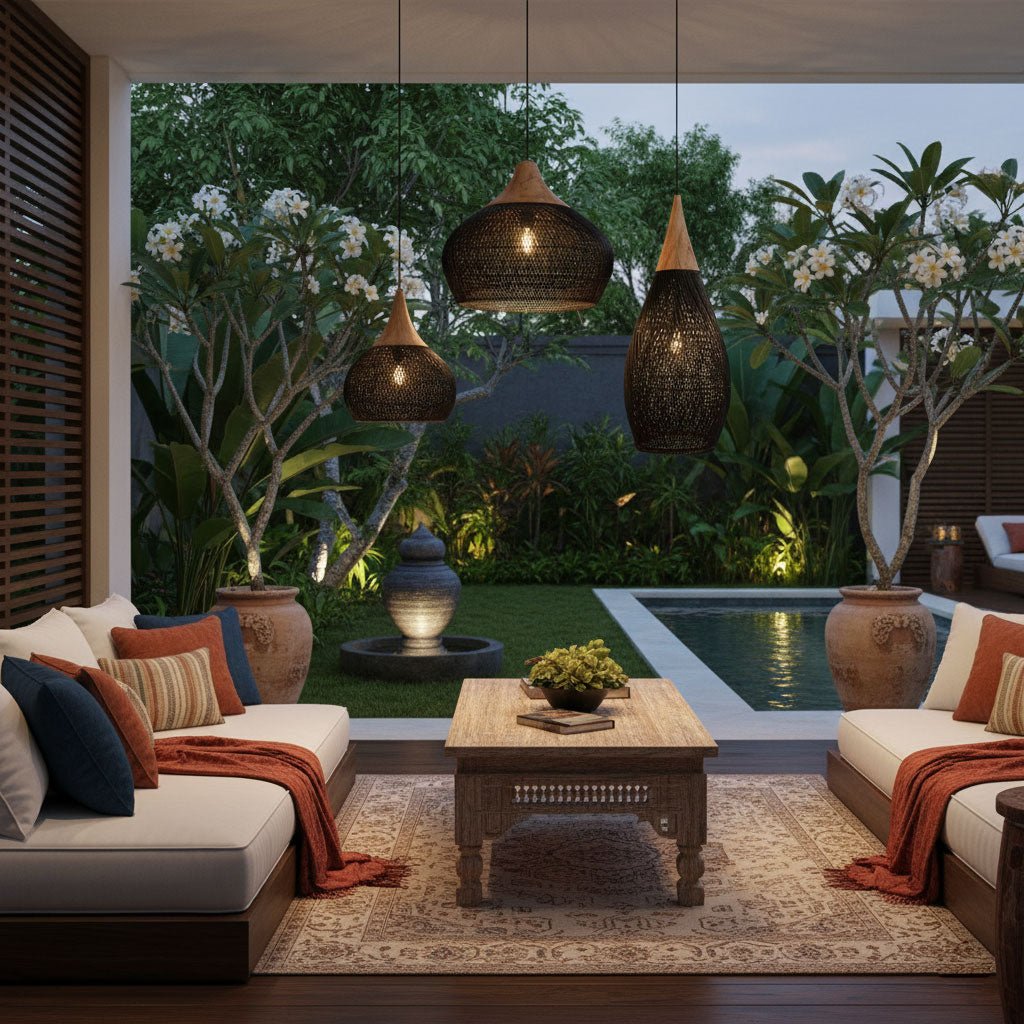 Clairstone Rattan Pendant Light