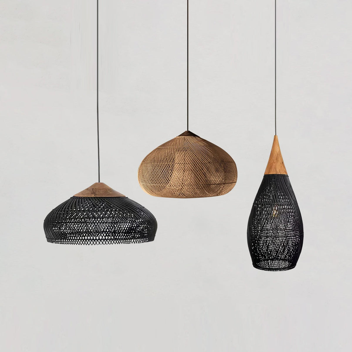 Canirora Pendant Lamp Rattan Swag Woven