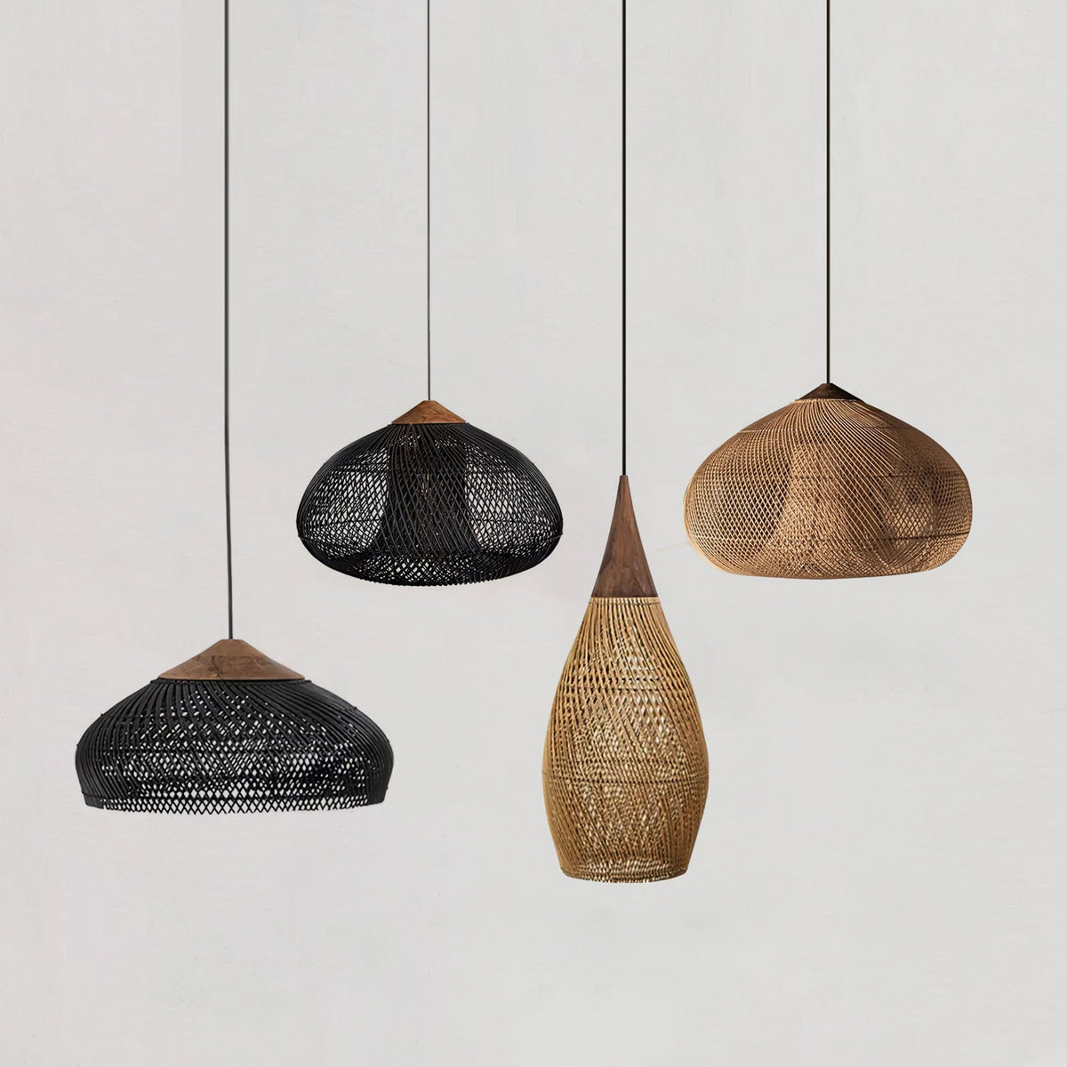 Canirora Pendant Lamp Rattan Swag Woven