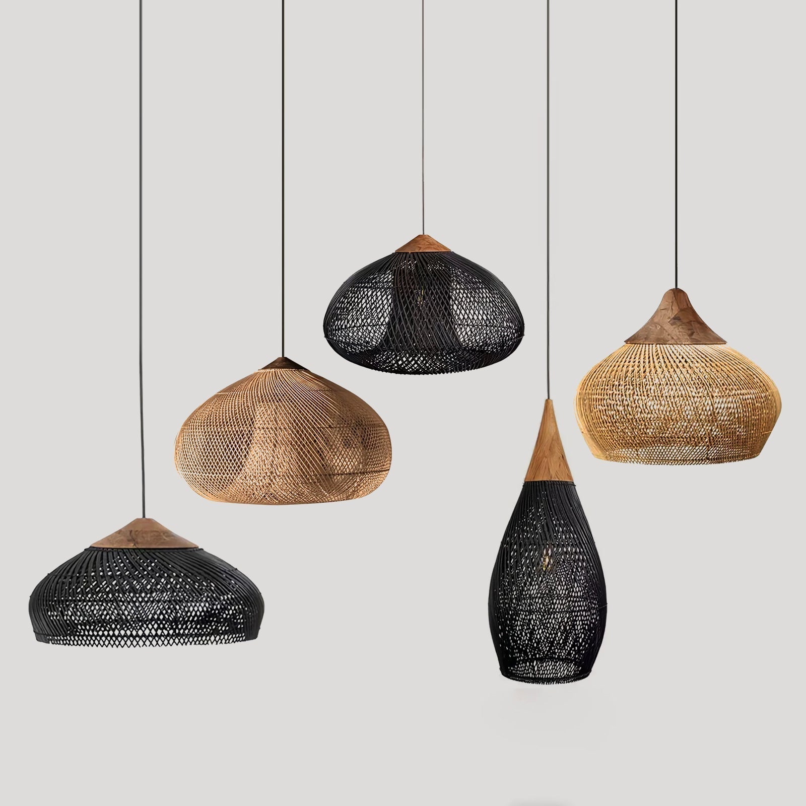 Canirora Pendant Lamp Rattan Swag Woven