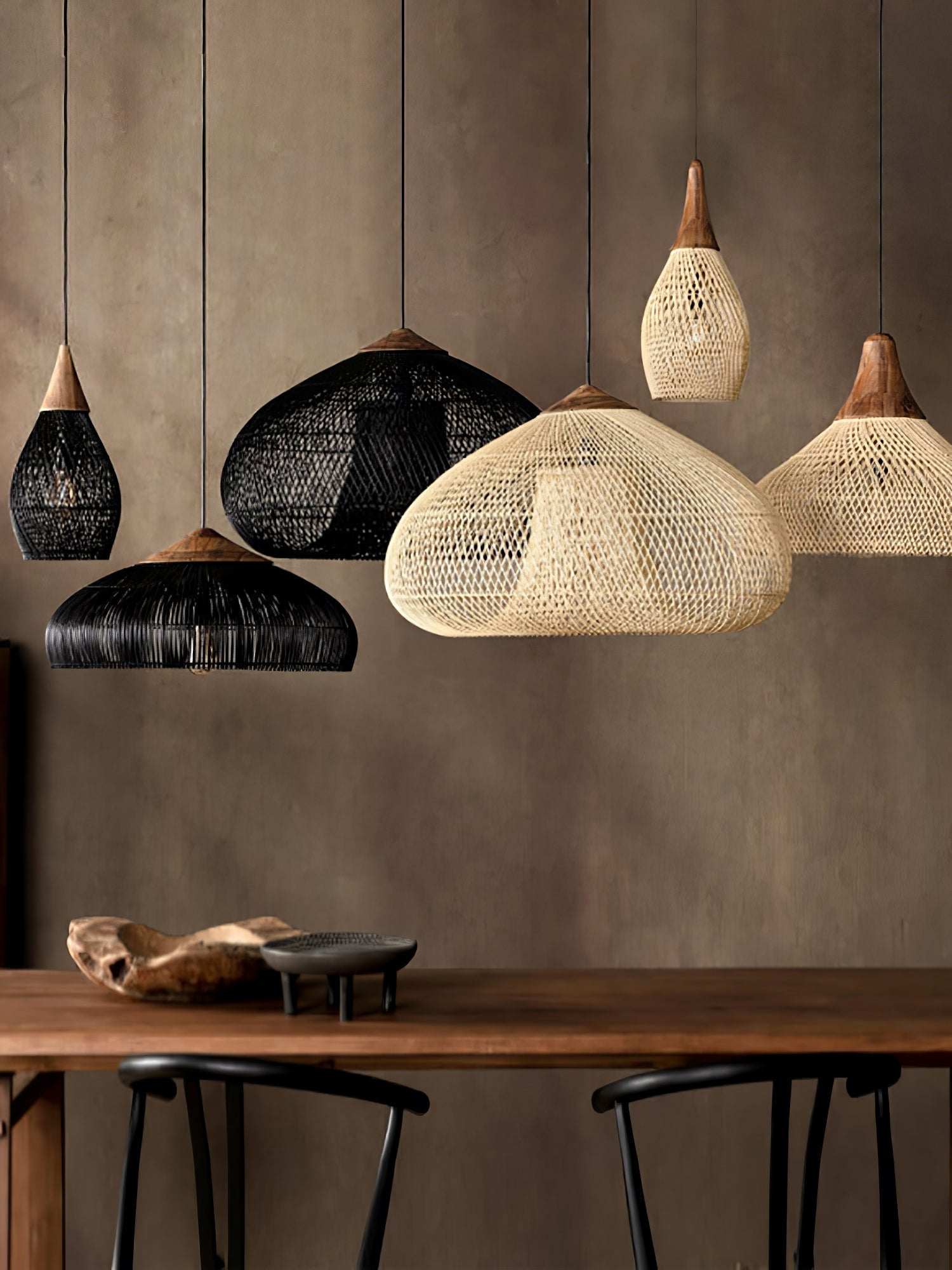 Canirora Pendant Lamp Rattan Swag Woven