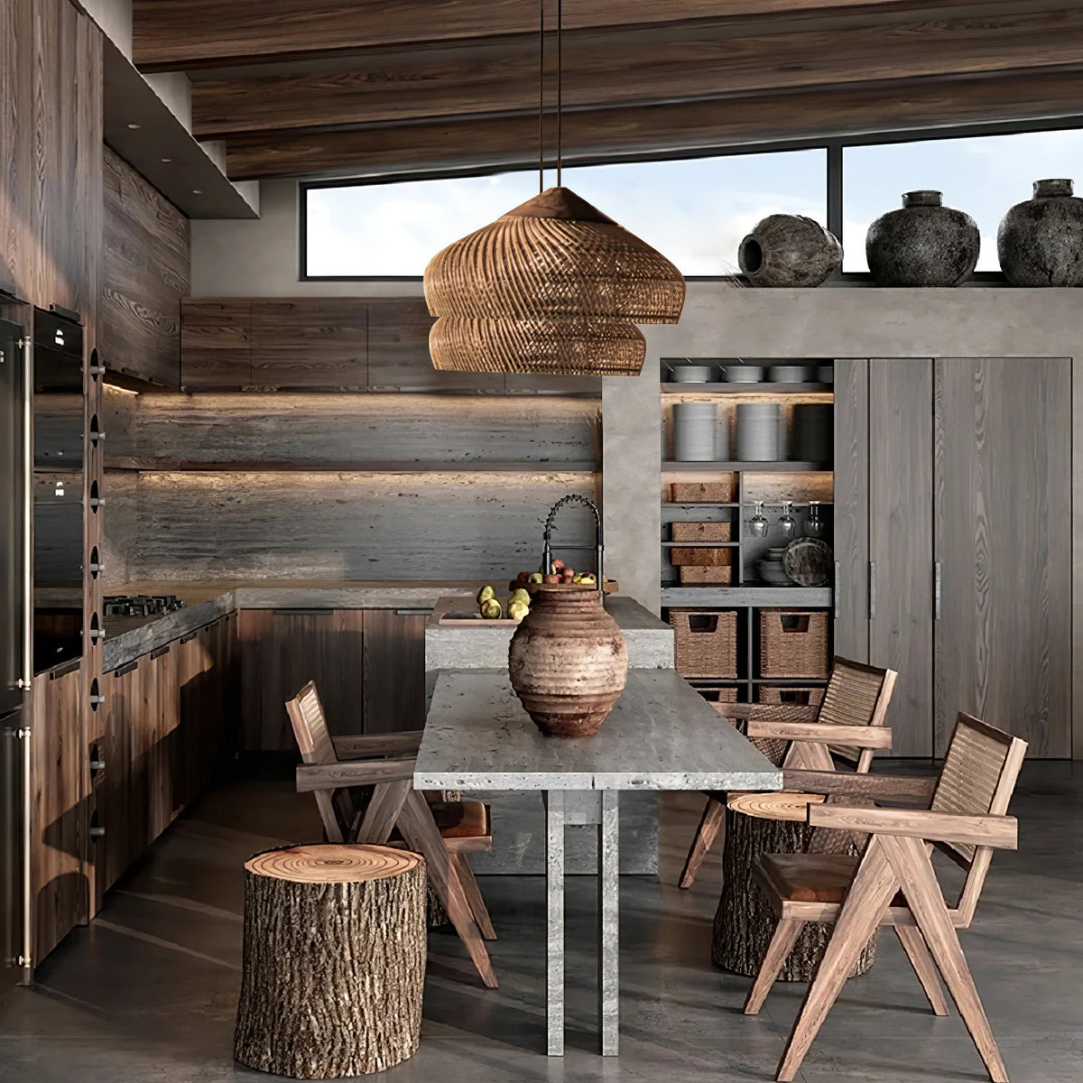 Canirora Pendant Lamp Rattan Swag Woven