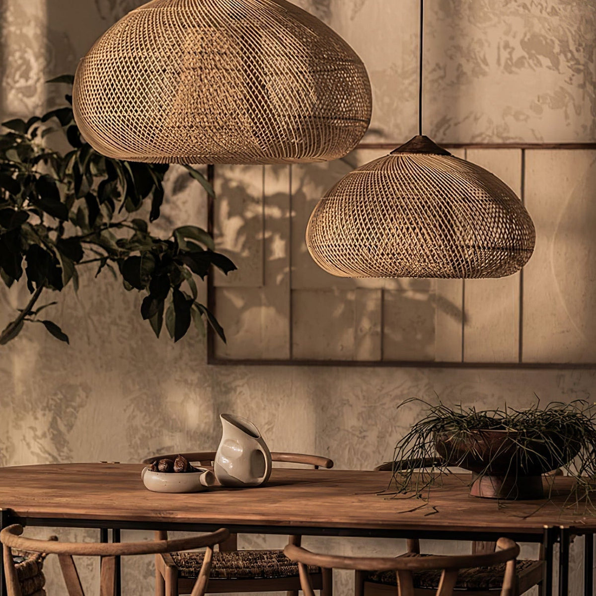 Melina Braided Rattan Pendant Light