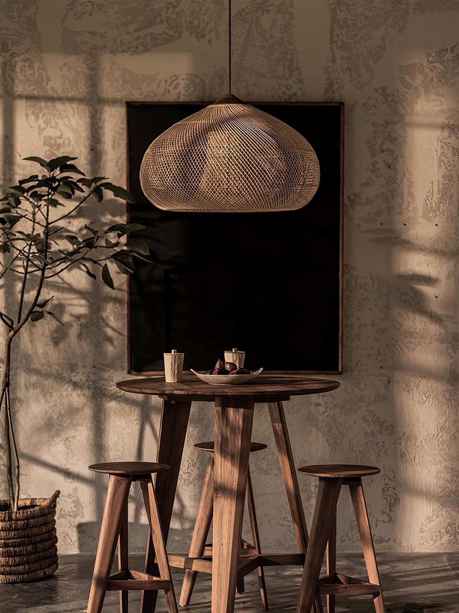 Canirora Pendant Lamp Rattan Swag Woven