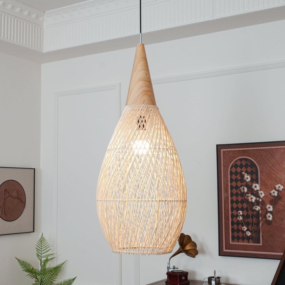 Canirora Pendant Lamp Rattan Swag Woven