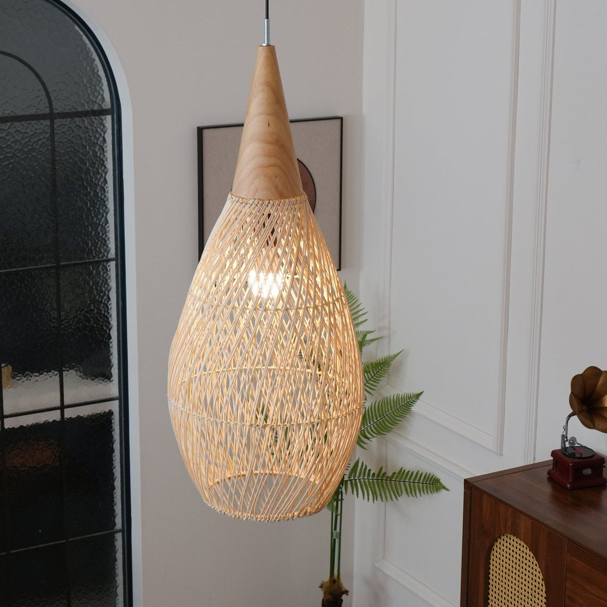 Melina Braided Rattan Pendant Light