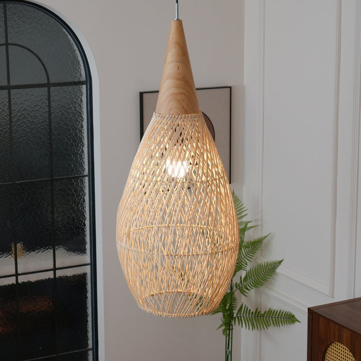 Canirora Pendant Lamp Rattan Swag Woven