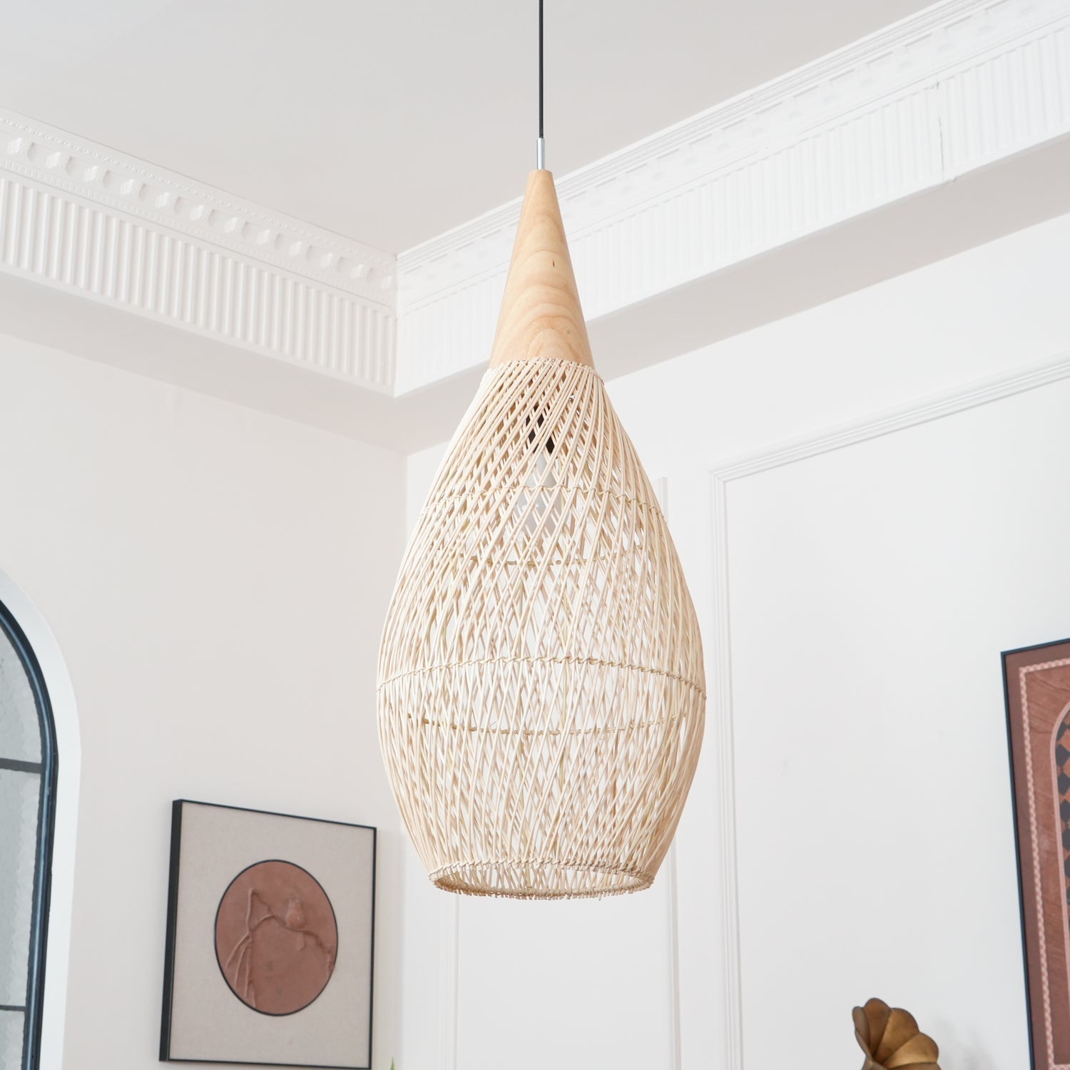 Canirora Pendant Lamp Rattan Swag Woven
