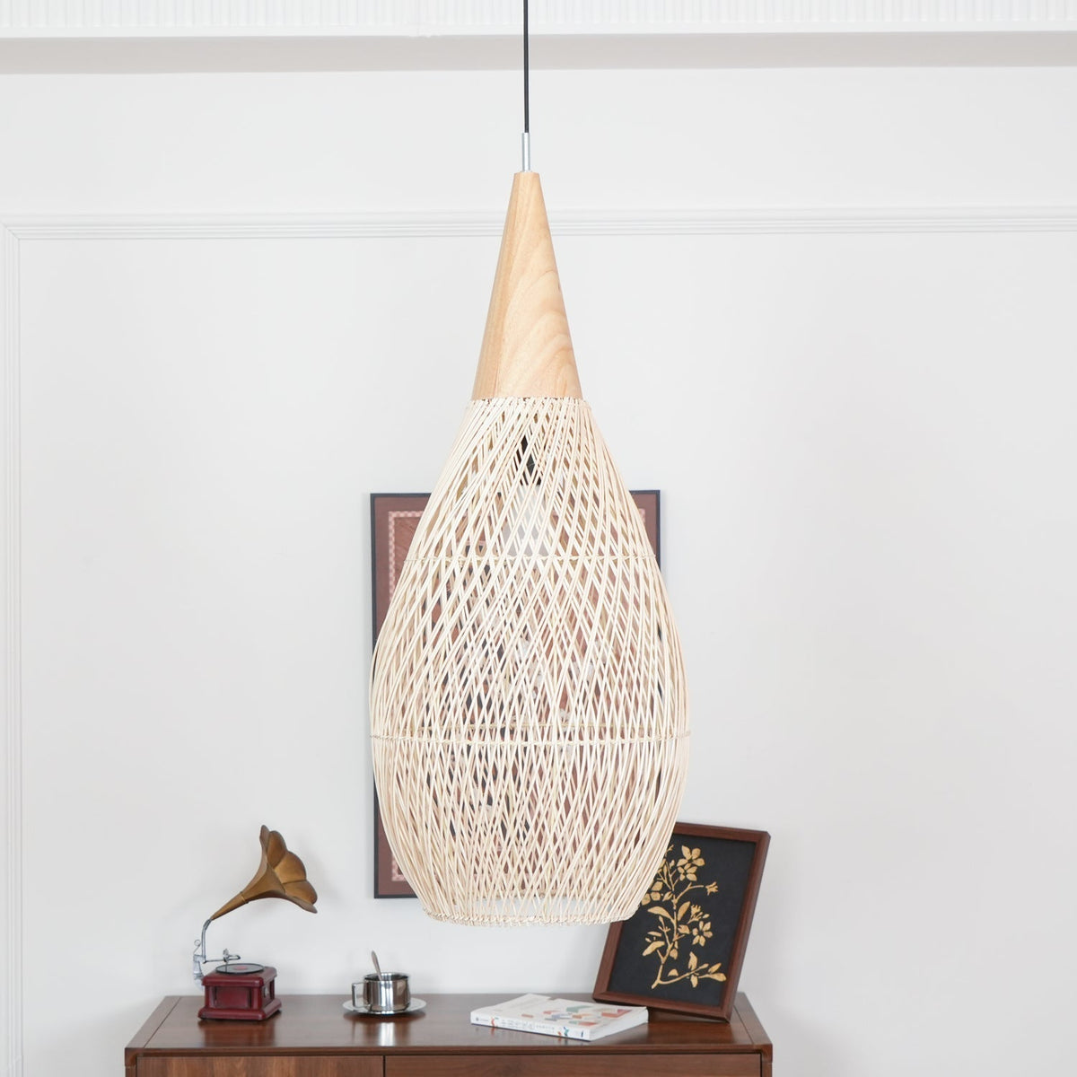Canirora Pendant Lamp Rattan Swag Woven