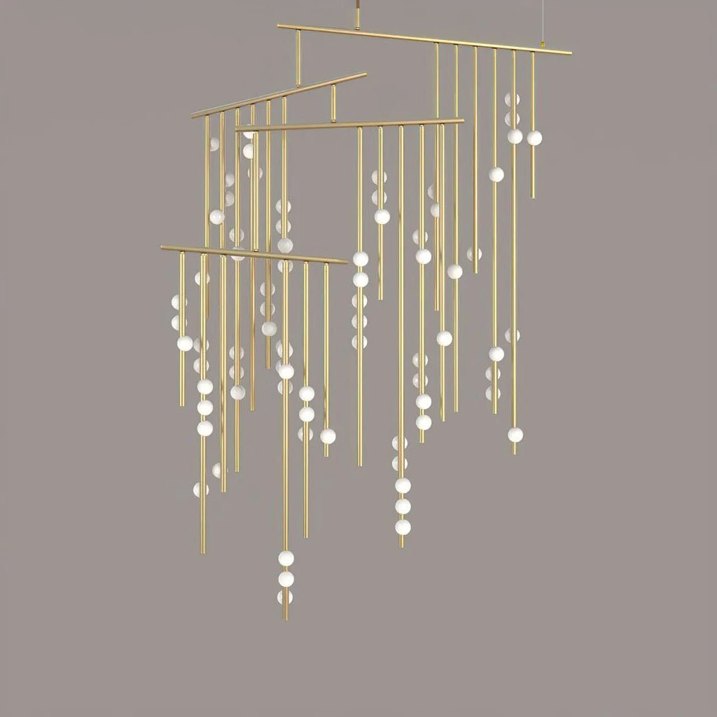 Miraview Brass Glass Drop Chandelier
