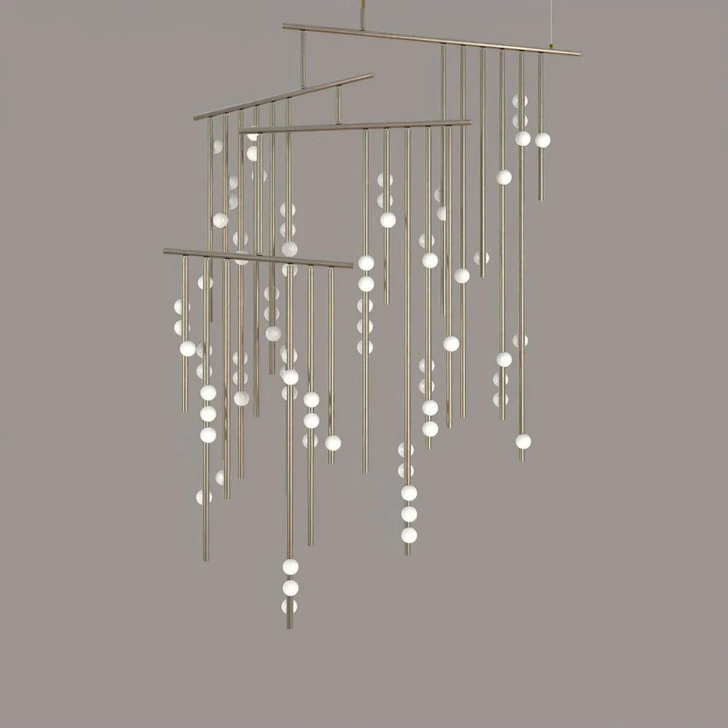 Miraview Brass Glass Drop Chandelier
