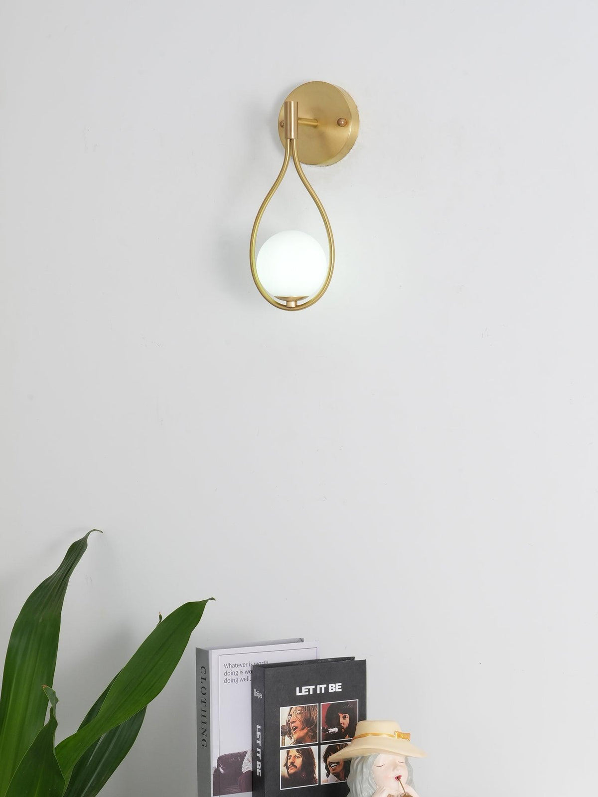 Eiralaya Modern Minimalist Vanity Brass Glass Wall Lamp