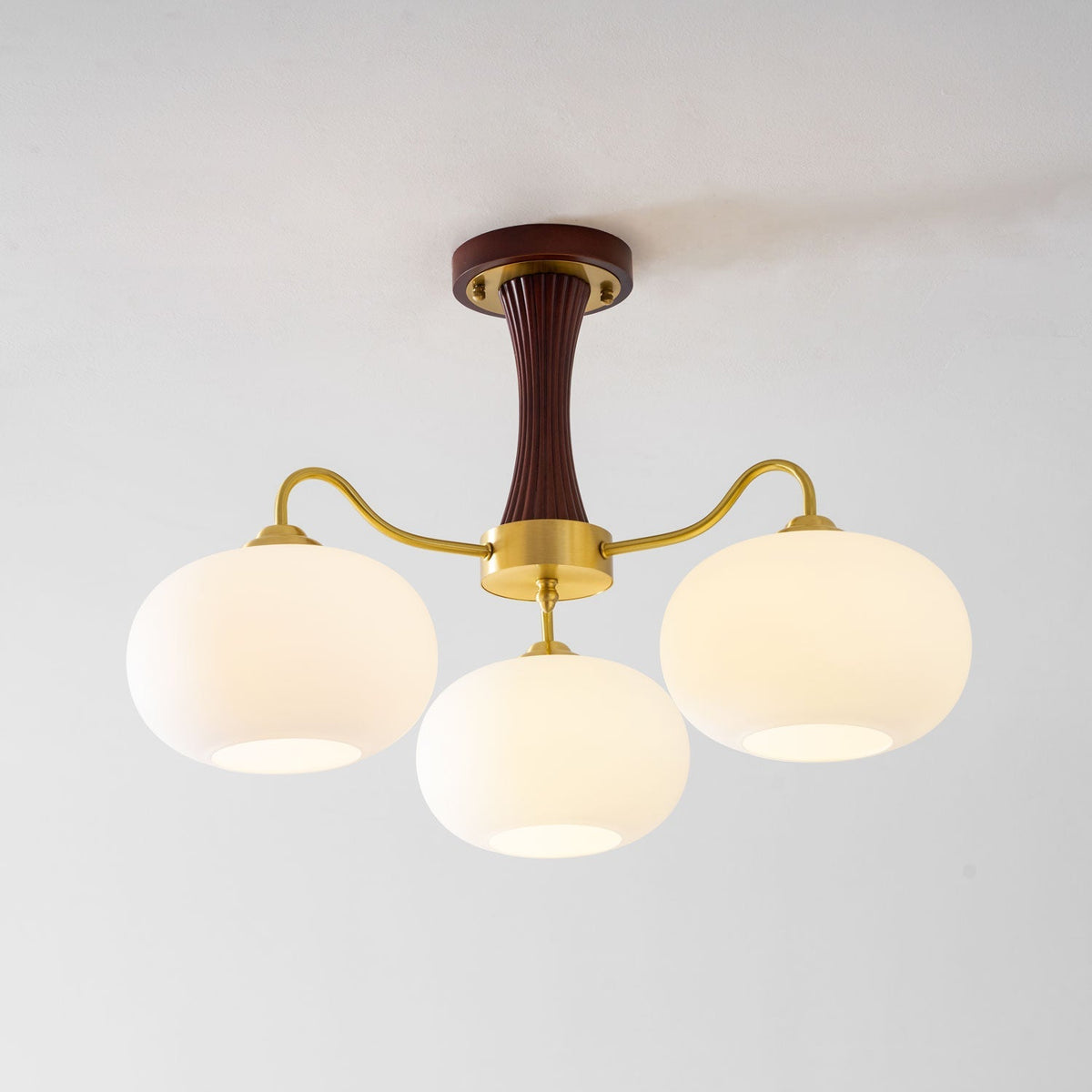 Norwell Brass Wooden Persimmon Chandelier
