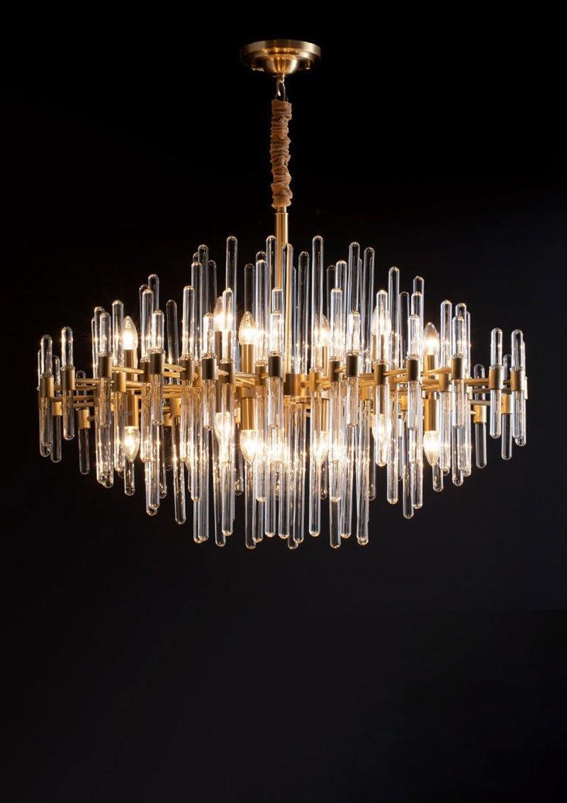 Jorine Chandelier Antique Brass Starburst