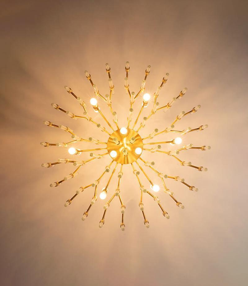 Jorine Chandelier Antique Brass Starburst