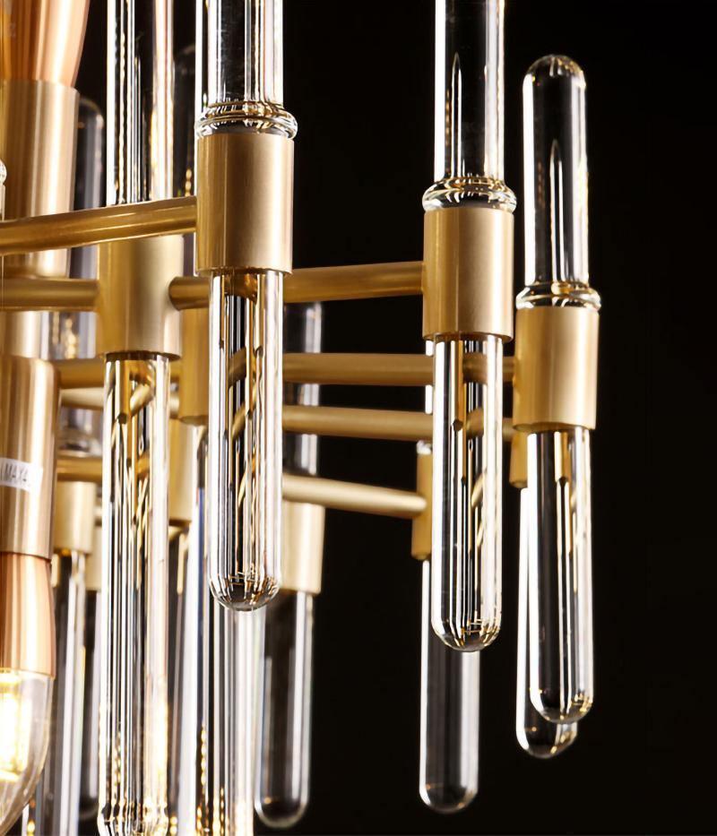 Jorine Chandelier Antique Brass Starburst