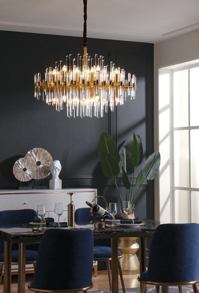 Jorine Chandelier Antique Brass Starburst