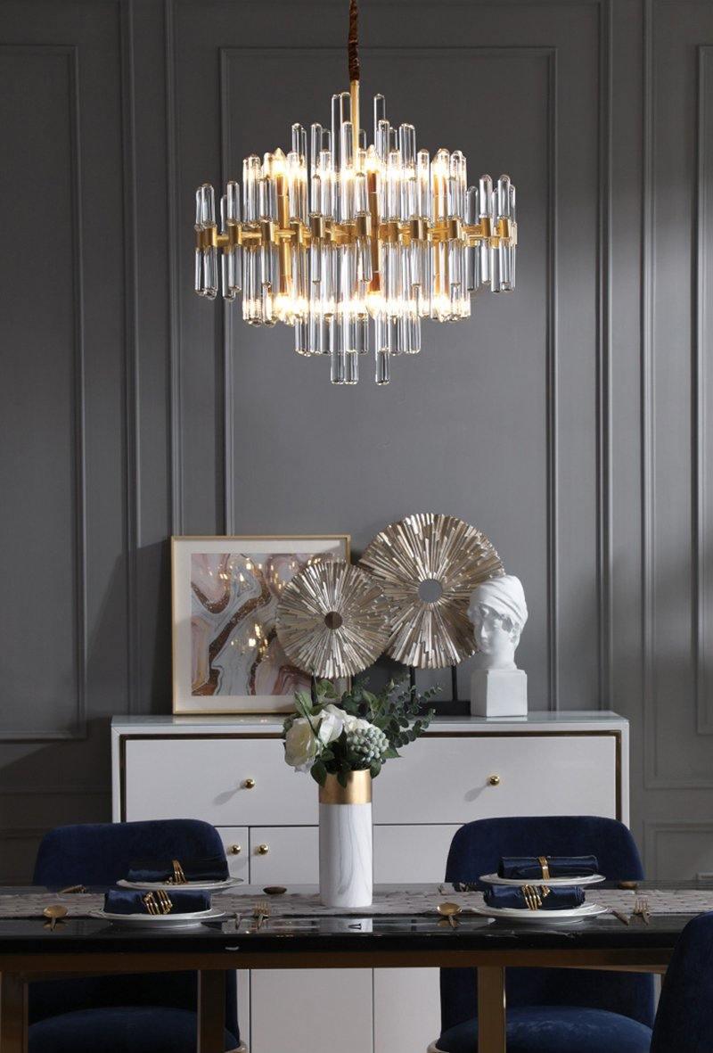 Jorine Chandelier Antique Brass Starburst