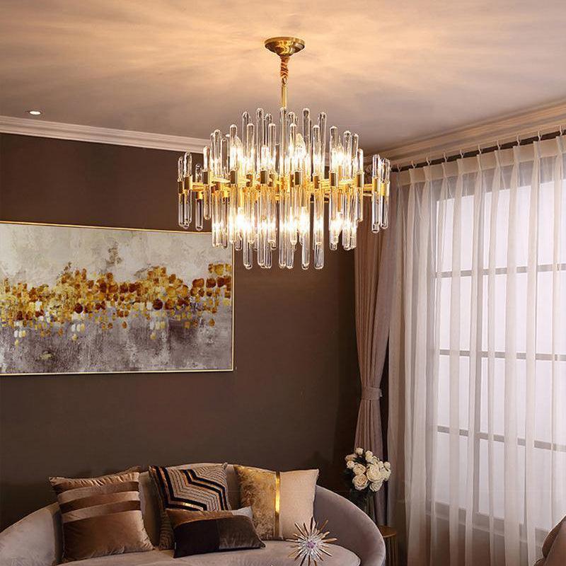 Jorine Chandelier Antique Brass Starburst