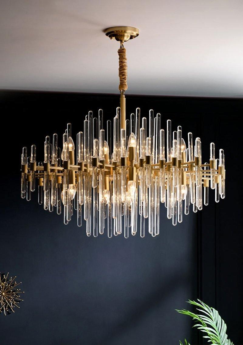 Jorine Chandelier Antique Brass Starburst