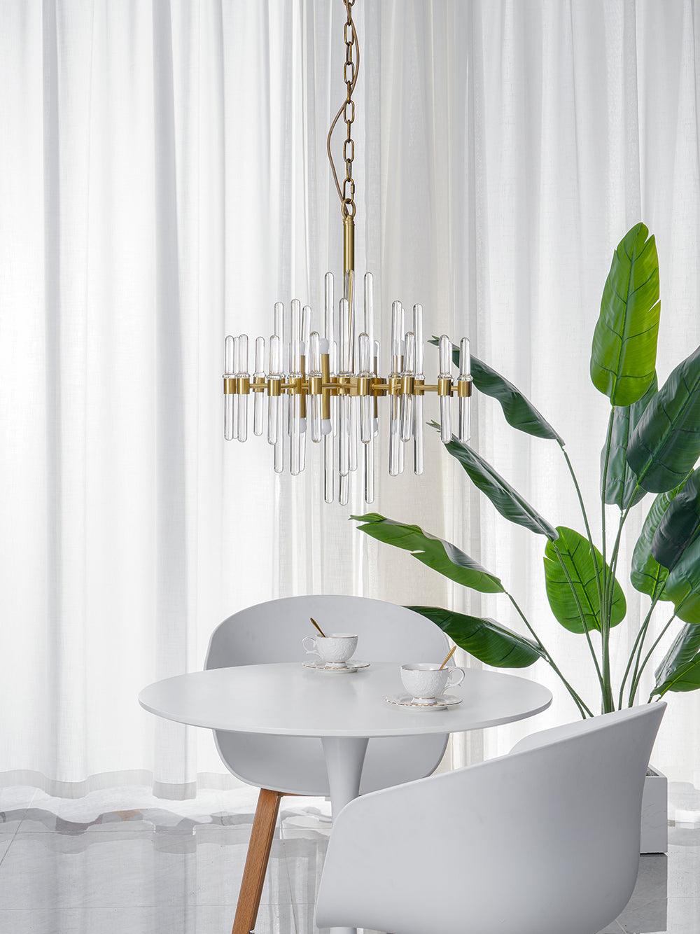 Solara Chandelier Antique Brass Starburst - Neutral Decor