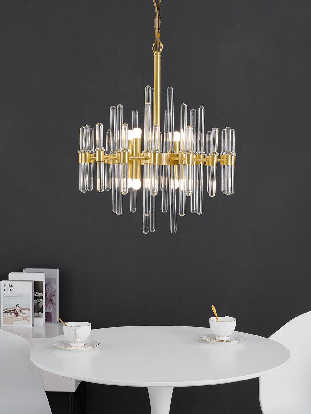 Solara Chandelier Antique Brass Starburst - Neutral Decor