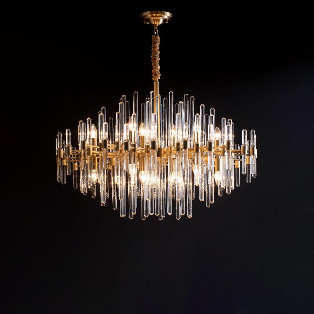 Solara Chandelier Antique Brass Starburst - Neutral Decor