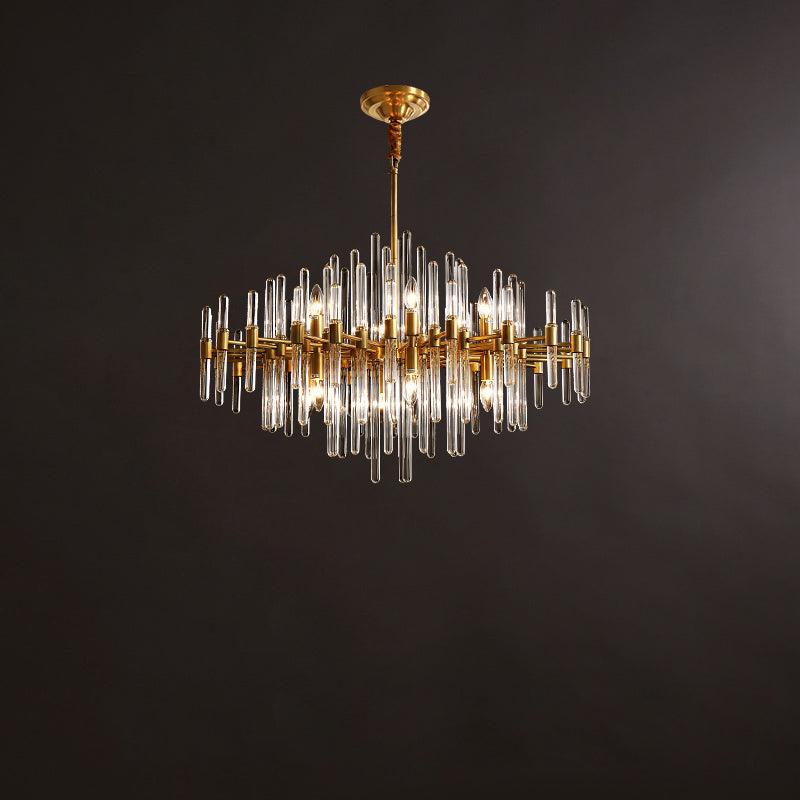 Solara Chandelier Antique Brass Starburst - Neutral Decor