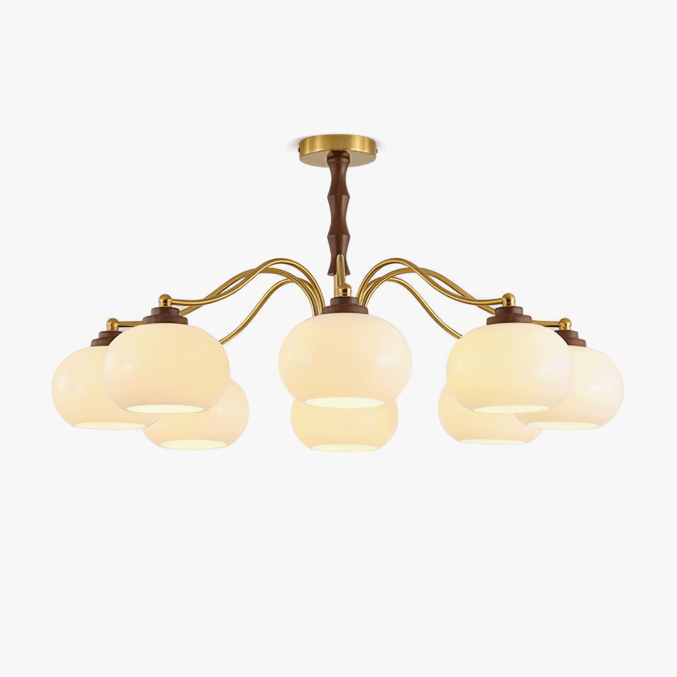 Sylaora Chandelier Walnut Glass Globe
