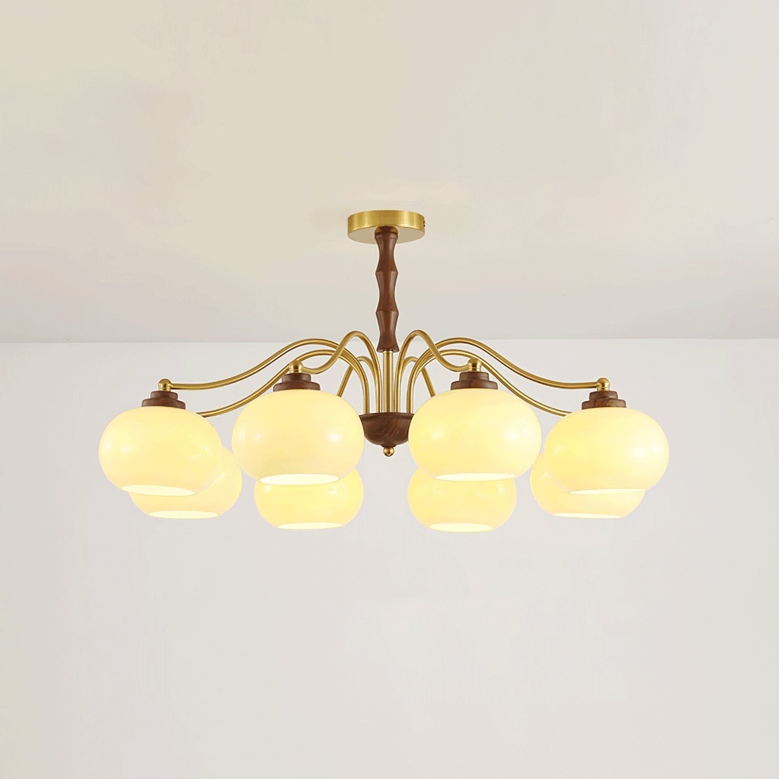 Sylaora Chandelier Walnut Glass Globe
