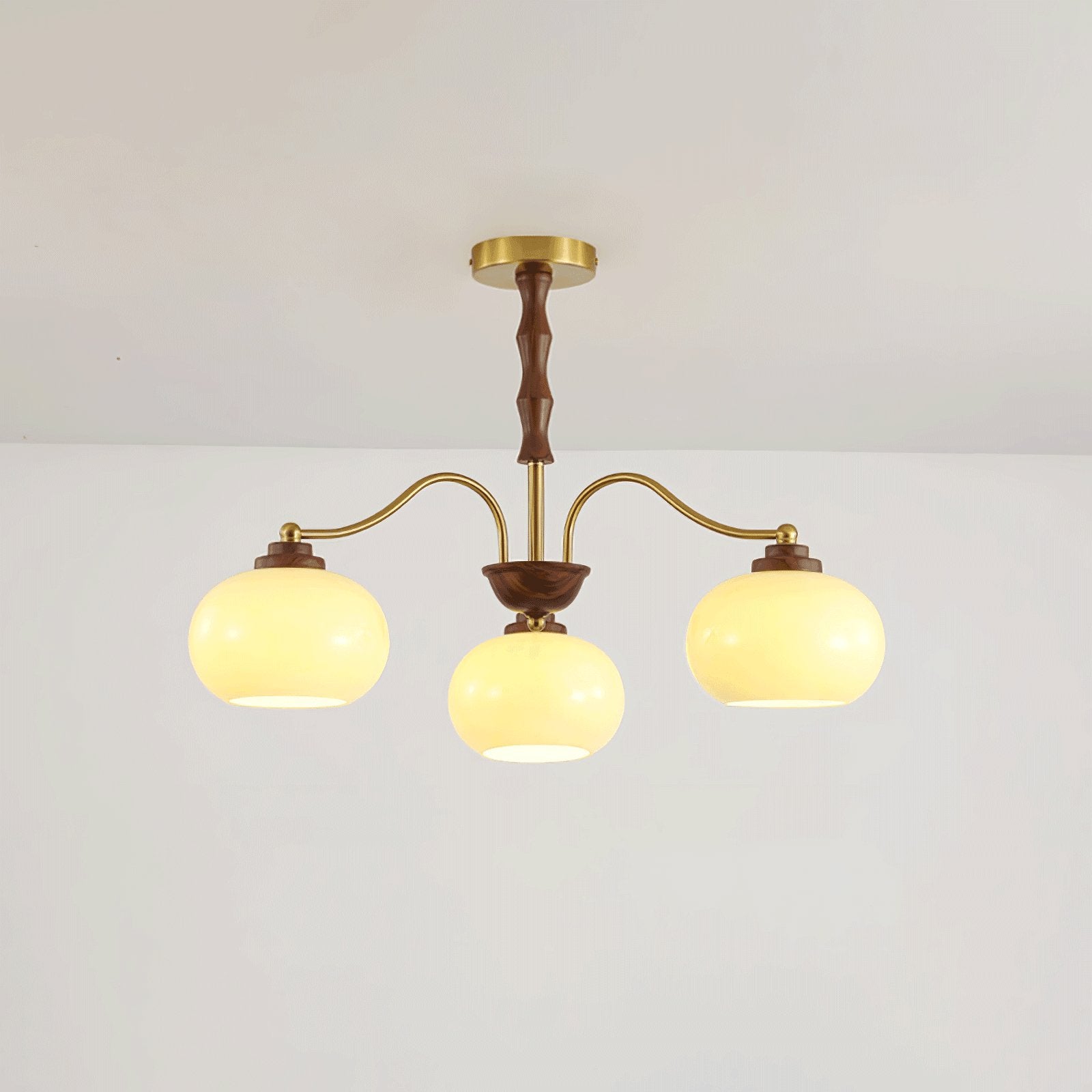 Sylaora Chandelier Walnut Glass Globe
