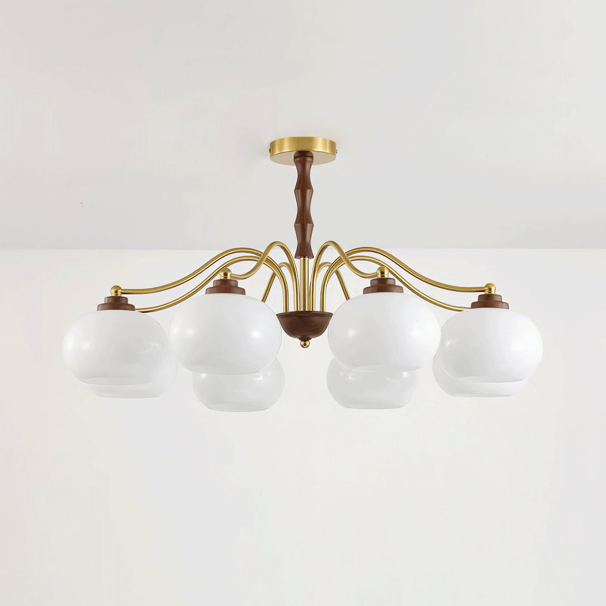 Sylaora Chandelier Walnut Glass Globe