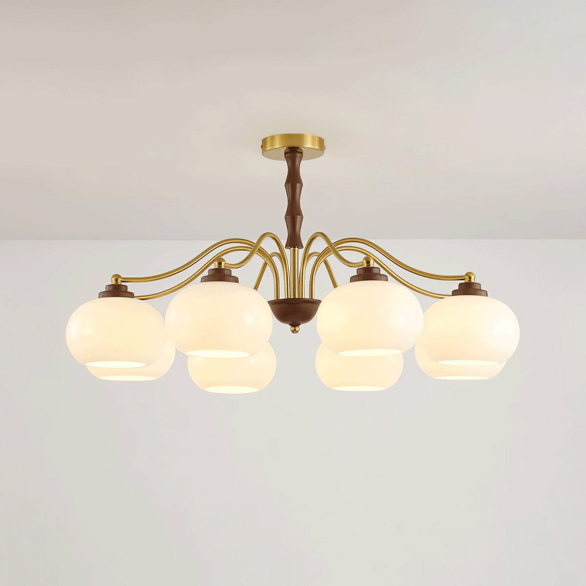 Sylaora Chandelier Walnut Glass Globe