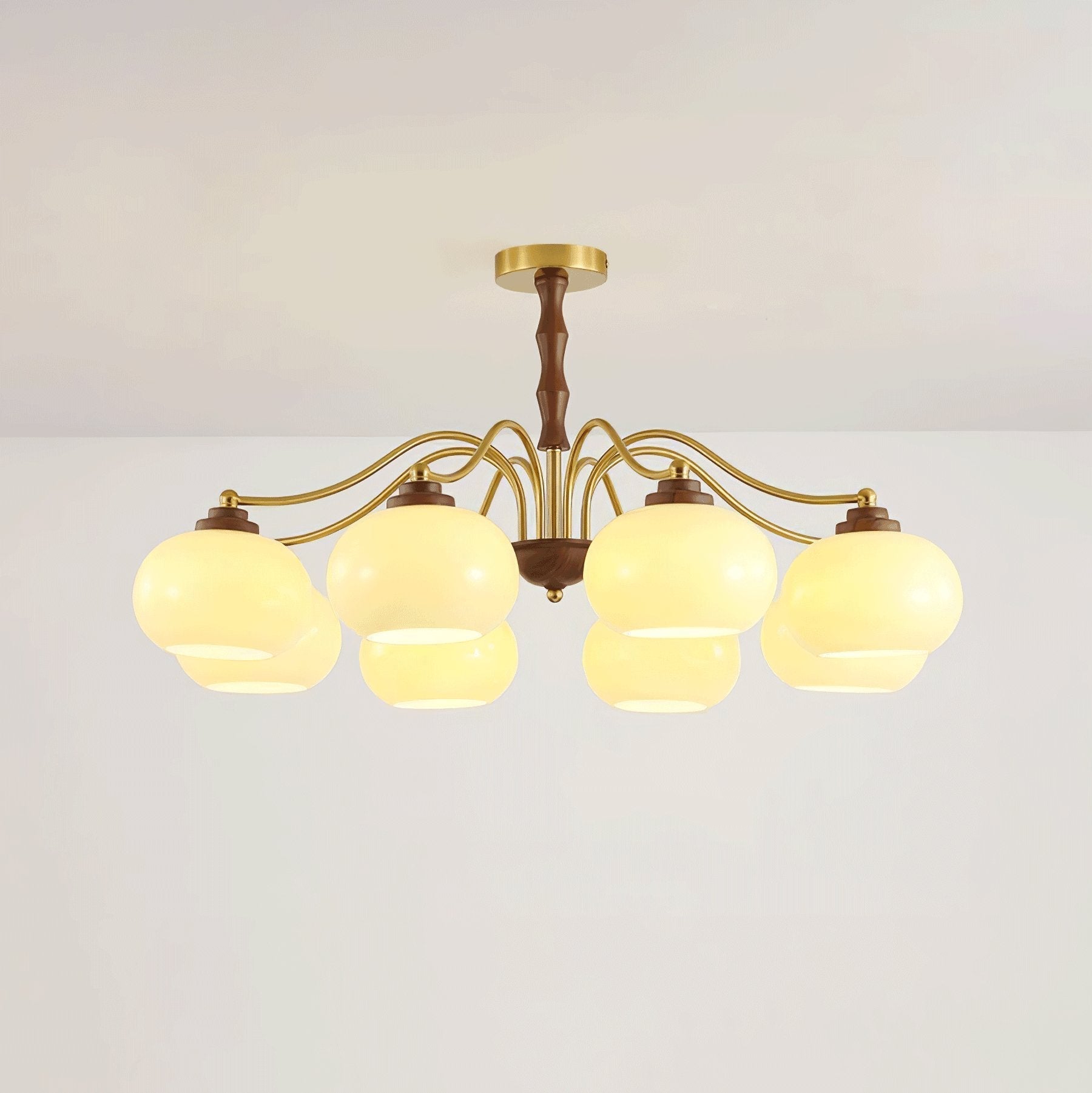 Sylaora Chandelier Walnut Glass Globe