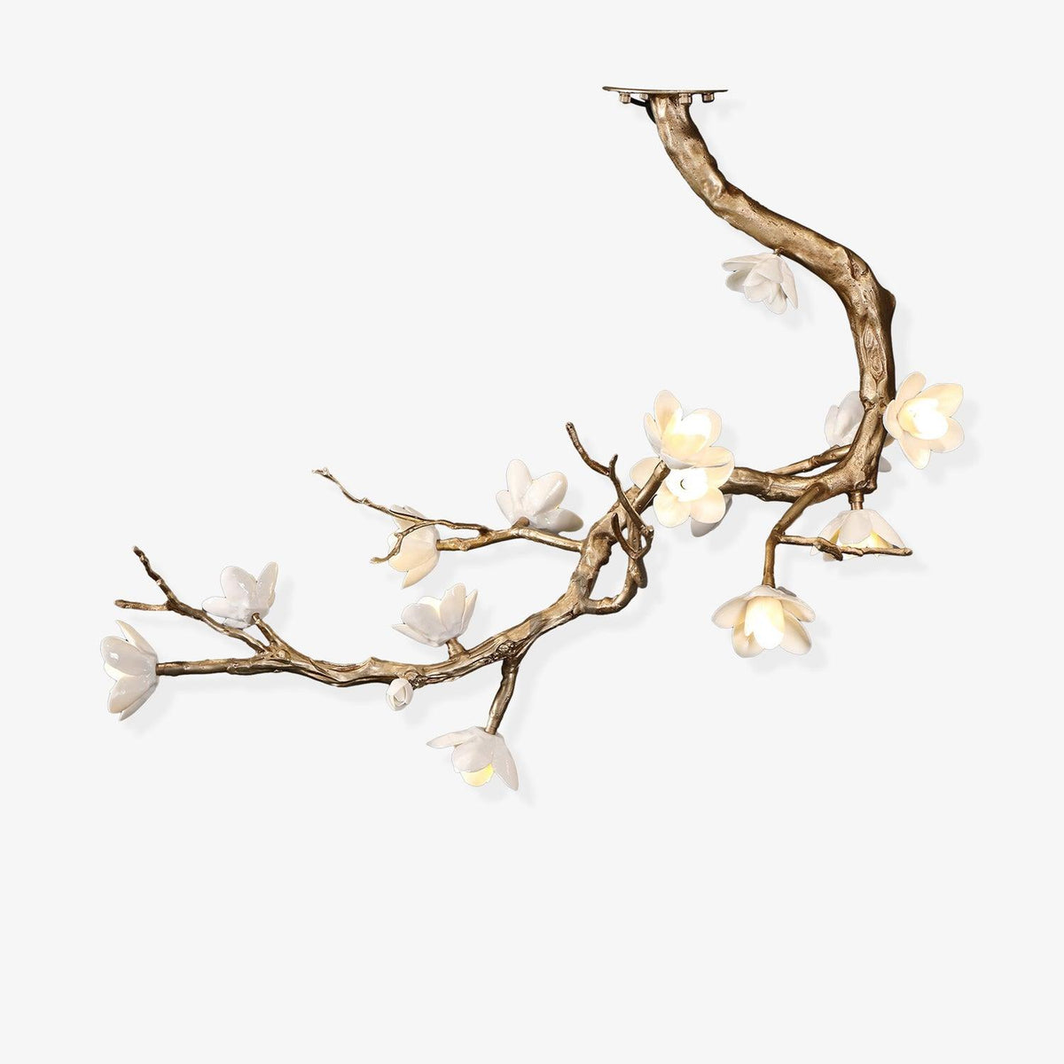 Solenira Chandelier Brass Flower Branch Natural