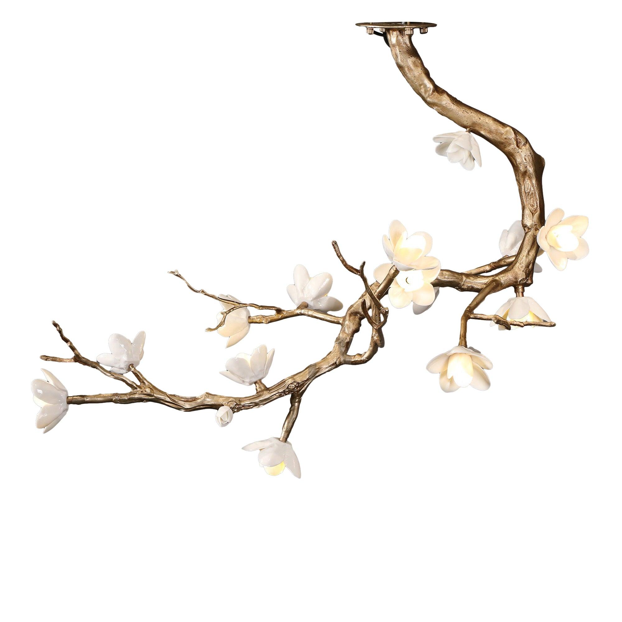 Solenira Chandelier Brass Flower Branch Natural