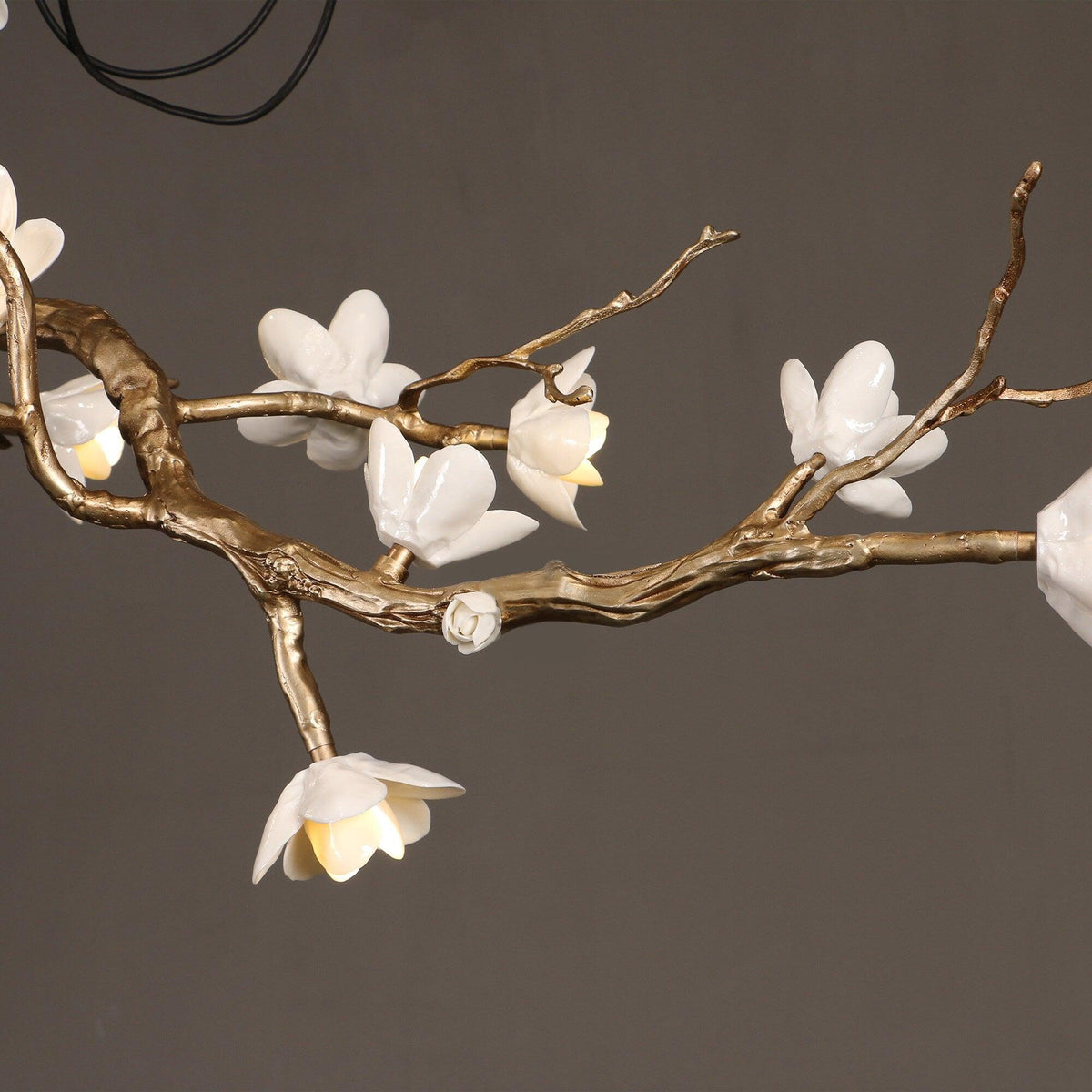 Solenira Chandelier Brass Flower Branch Natural